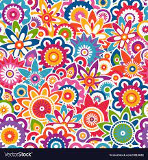 Abstract vector blue background with floral pattern. Colorful Floral Pattern Seamless Background Vector Image Affordable Art Prints Pattern Floral