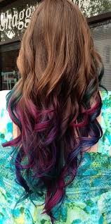 Dip Dye Hair Brown Pink Green Blue Purple Shades Want This Hair Styles Long Hair Styles Temporary Hair Color