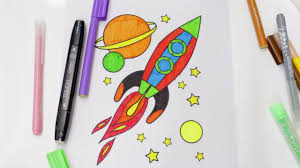 How To Draw And Color A Rocket Ship For Kids Rocket Coloring Pages For Kids Youtube Rocket Drawing Coloring Pages For Kids Rockets For Kids