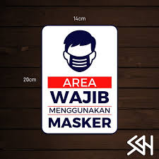 Logo area wajib masker png. Jual A5 Stiker Peringatan Sticker Warning Sign Wajib Masker Di Lapak Studio94 Bukalapak