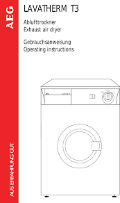 Aeg Lavatherm T3 Users Manual