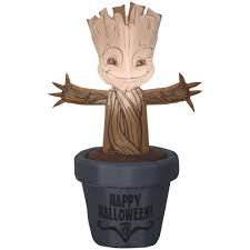 Gemmy 3 5 Ft Airblown Baby Groot In Halloween Pot G 74213 The Home Depot