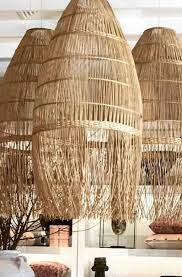 Tropical Style Fringe Rattan Pendant Rattan Pendant Light Large Pendant Lighting Boho Lamp
