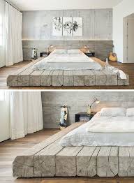 Bedroom Design Idea Place Your Bed On A Raised Platform This Bed Sitting On Platform Made Of Reclaimed Logs Adds Bedroom Design House Design House Styles