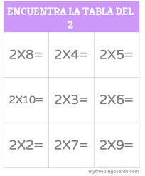 La multiplicación | vídeos educativos para niños. Jugamos Al Bingo Con Las Tablas De Multiplicar Tabla Del 2 Aula Pt