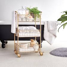 Nine Ways To Organize Your Bathroom Counter Rolling Cart Bar Cart Decor Gold Bar Cart