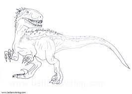 Dinosaurs coloring pages is a collection of black and white images for children's creativity with unique creatures that lived millions of years ago. Indoraptor Jurassic World Printable Dinosaur Coloring Pages Novocom Top