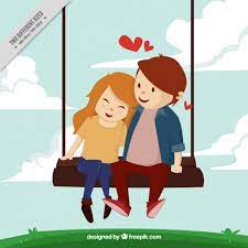 Mature woman montse swinger pounded by a young stud. Free Vector Background Of Lovely Young Couple In Love On A Swing