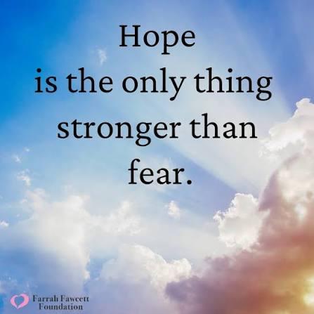 Hope is the only thing stronger than fear.⁠ #thursdaythought⁠ ⁠ #wordstoliveby #hope #strength