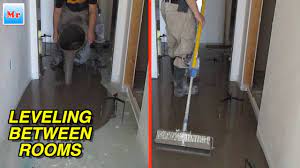 Avoiding transition pieces in the home will make the home feel more open. How To Level Uneven Floors Between Rooms With Screed Leveling Tripods Mryoucandoityourself Youtube