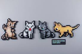 Gatitos Gatos Kittem Kitty Cats Perler Beads Hama Beads Bead Sprites Nabbi Fuse Melty Beads By Pkmnmastertash Hama Boncugu Hama Boncuk Boncuk