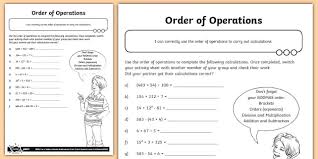The order of operations is an essential math skill for every student to master, and these exceptional worksheets help students become confident in approaching any problem in the right order. Order Of Operations Activity Order Of Operations Worksheet