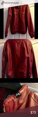 Lrg Mens Pleather Zippered Jacket Mens Large Maroon Dark Red Burgundy Colored Motorcycle Style Zippered Pleather Jacke Pleather Jacket Lrg Jacket Zipper Jacket