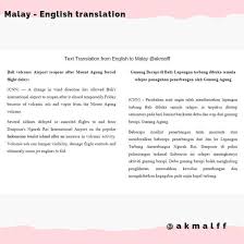 As is gunung berapi in english? Malay To English Translation News Article Freelancer