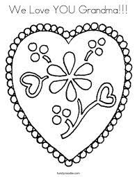 100% free coloring page of the words i love you. We Love You Grandma Coloring Page Twisty Noodle