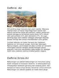 Kesan krisis ekonomi tidak terbatas kepada pembolehubah ekonomi sahaja, tetapi melampaui politik dan sosial sebagaimna yang terbukti di korea, thailand, indonesia dan malaysia sendiri. Krisis Air Geo