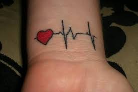 Cute Small Heart And Heartbeat Tattoo Design For Women Wrist Heart Tattoo Wrist Wrist Tattoos For Guys Love Heart Tattoo