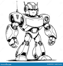 Futuristic Robot Coloring Page Stock Vector - Illustration of page, armor:  408255209