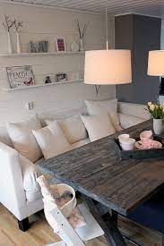 Sometimes the dimensions of a living room dictate which you choose (read there just isn't enough space for a sectional). 30 Couch Eat Table To Make Small Space Comfortable Couch Dining Table Dining Room Decor Home