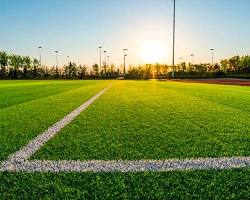 Image of football ground with natural grass flooring