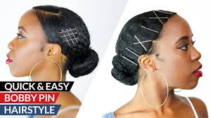 10 genius ways to use bobby pins. Natural Hair How To Style Sleek Low Bun In Under 3 Minutes With Bobby Pins Youtube
