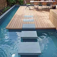 Cool Floating Steps Pool Landscape Design Swimming Pool Designs Small Backyard Design