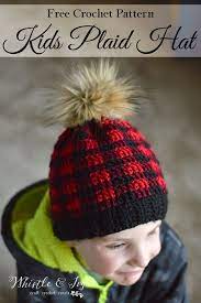 Crochet Plaid Hat Free Crochet Pattern Crochet Hat Pattern Crochet Toddler Crochet Hats