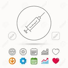 Syringe Icon Injection Or Vaccine Instrument Sign Laboratory