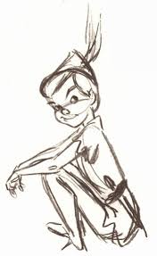 In This Drawing We See Peter With A Smile From The First Drawing Done By Frank Thomas In The Development Of The Characters For Dessin Personnage Peter Pan