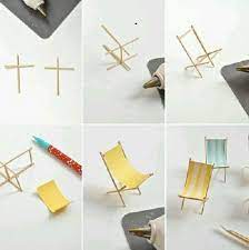 ahsap cubuklardan sezlong yapimi peri mobilyalari barbie furniture elisi fikirleri