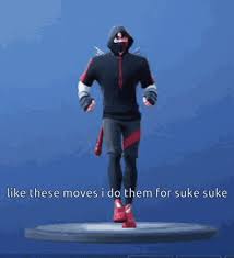 The fortnite ikonik skin can be obtained by purchasing the samsung galaxy s10+, s10 or s10e! Ikonik Skin Like These Moves Gif Ikonik Skin Like These Moves Suke Discover Share Gifs