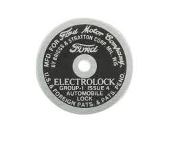 Llave de contacto, Sistema electrico Ford A