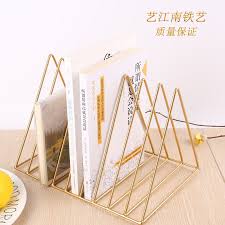 ins北欧桌面简易铁艺书架办公室桌上书挡简约杂志收纳架创意书立 淘宝网 home decor decor storage