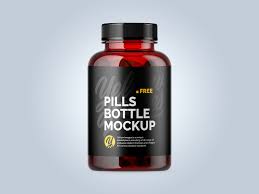 Free Plastic Red Bottle With Fish Oil Mockup Free Mockup Pill Packaging Design Fish Oil Pill Packaging