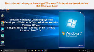 I found working links on microsoft where you can download windows 7 iso file for 32/64 bit os(ultimate & professional editions) easily. Windows 7 Professional Free Download Iso 32bit 64 Bit 2018 Youtube