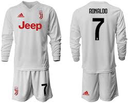The right half is white and the left half will be black, and the sleeves features contrasting colors.a pink stripe between the halves. 2019 20 Juventus 7 Ronaldo Long Sleeve Away Soccer Jersey