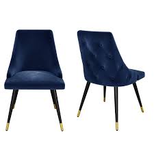 Shop for modern & contemporary dining benches + stools at eurway and get free shipping on most orders over $75 cool contemporary furniture at dining is often a social or family event that is meant to bring people together. Navy Blue Velvet Dining Chairs With Button Back Black Legs Maddy Furniture123