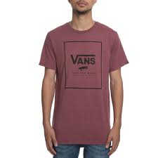 vans mens vans print box tee burgundy in 2019 print box