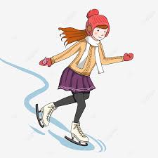 فتاة الكرتون التزلج التزحلق التزحلق كارتون فتاة التوضيح رسم مرسومة باليد رسم التزلج الهواة Png وملف Psd للتحميل مجانا