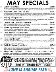I live on mannheim road 60018. May Specials Don S Dock Seafood Market And Restaurant Facebook