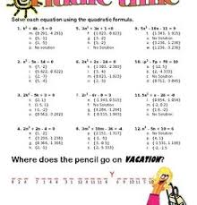 Quadratic Formula Riddle Time Quadratics Quadratic Formula Solving Quadratics