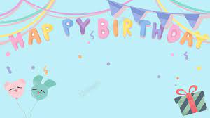 ว นเก ดโปสเตอร การ ต นพ นหล งเส นขอบ hand painted logo birthday cartoon happy birthday hearts