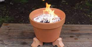 Vintiquewise outdoor clay chiminea sun design charcoal burning fire pit with metal stand model# qi003973 peaktop outdoor 42 in. Turn A Terracotta Pot Into A Mini Barbecue For On The Go Grilling Diy Grill