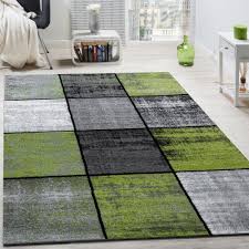 Designer Teppich Modern Kurzflor Karos Speziell Meliert Grau Schwarz Grun Wohn Und Schlafbereich Designer T Teppich Design Teppich Grun Wohnzimmer Dekor Modern