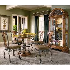 Beautiful Metal Distressed Oak Dinette Set W 48 Glass Top Dinette Sets Dinette Ashley Furniture