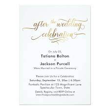 Elegant Gold Script After The Wedding Celebration Invitation Zazzle Com Wedding Celebration Invitation Wedding Celebrations Party Celebrity Weddings