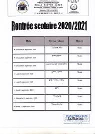 Si vous y avez droit, vous devez faire la demande entre la rentrée. Ecole Ileys Dates De Rentree Scolaire 2020 2021 Facebook