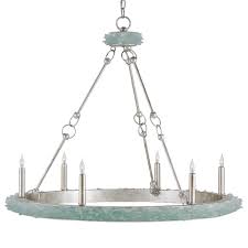 Coastal Beach Aqua Sea Glass Crown 6 Light Chandelier Everything Turquoise