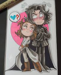 Kick Girl I Like Drawing These Two It Makes Me Happy Reylo Come Say Hi To Me At Wondercon This Star Wars Love Funny Star Wars Memes Star Wars Fan Art