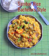 Easy Sambar Sadam In Pressure Cooker Bachelors Style Sambar Rice Recipe In Cooker Recipe Recipes Indian Food Recipes Vegetarian Indian Rice Recipes